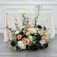 GF918 Fleur de sol pour allée de cérémonie, bleue et orange, de haute qualité, longueur 60 cm, pour décoration de mariage et de fête
