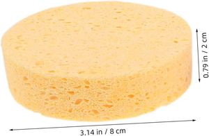 20 pièces/paquet, éponges nettoyantes pour le visage en cellulose naturelle comprimée, rondes - Product Image 3
