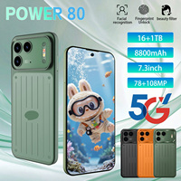 Power 80 Ponsel Android Gaming Kompetitif 5G Edisi Global 2026 16GB 1TB Layar 7.3 Inci Baterai 8800mAh Kamera 108MP Decacore