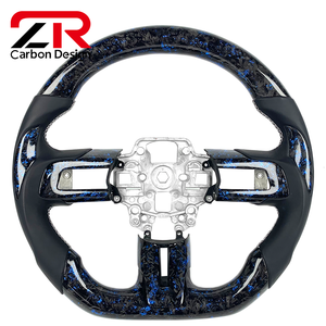 Volante Deportivo Personalizado para el Interior del Automóvil, de Fibra de Carbono Forjada y Cuero Genuino, para <span class=keywords><strong>Ford</strong></span> <span class=keywords><strong>Mustang</strong></span> 2018-2022 GT GT500 - Product Image 1