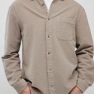 Chemise-veste en velours côtelé <span class=keywords><strong>beige</strong></span> pour homme, manches longues, boutonnée, avec poche poitrine, tissu côtelé doux pour vêtements de travail décontractés - Product Image 3