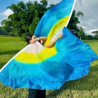 Drapeaux de soie de danse pour l'église bannière prophétique chrétienne drapeau d'adoration louange drapeau de danse voile avec tiges flexibles