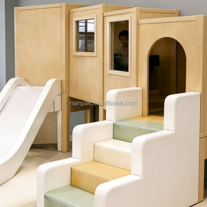 อุปกรณ์สนามเด็กเล่นในร่มแบบออลอินวันสไตล์สแกนดิเนเวียน ทำจากไม้ สำหรับ<span class=keywords><strong>เด็ก</strong></span>เล่นบทบาทสมมติ พร้อมสไลเดอร์และบ้าน<span class=keywords><strong>เด็ก</strong></span>เล่น เหมาะสำหรับร้านเล่นเด็กและห้างสรรพสินค้า - Product Image 6