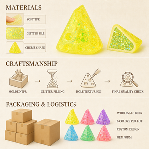 Adorable jouet anti-stress en forme de fromage <span class=keywords><strong>suisse</strong></span>, en TPR, à remontée lente, avec paillettes, pour adolescents et adultes, cadeau de fêtes - Product Image 5