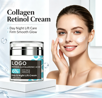 Crème Visage Jour et Nuit LOGO au Collagène et Rétinol, Crème Liftante Anti-Âge 6% Acide Hyaluronique, Hydratante et Réparatrice pour les Rides Fines