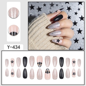 W2 24 pièces <span class=keywords><strong>Faux</strong></span> ongles à presser pré-dessinés sur le thème d'Halloween avec motif marbré, ensemble mixte, pour fêtes, approvisionnement direct usine - Product Image 5