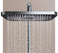 2023 nouveau Design cuivre exposé douche mitigeur robinet LED salle de bain thermostatique douche Valve Piano pluie système de douche ensemble