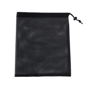 Bolsa de malla con cordón, bolsa de almacenamiento de malla portátil negra para envasado de alimentos frescos, 1 compartimento - Product Image 4
