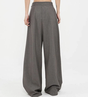Pantalon palazzo plissé taille haute pour femme avec ceinture, coupe ample décontractée, idéal pour le bureau et le streetwear