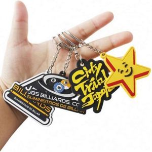 Customizable 2D Logo Keychains Rubber PVC Cute <b>Key</b> <b>Rings</b> with Personalized Letter Promotional Carabiners - Product Image 1
