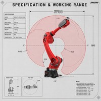 Robot industriel BORUNTE à 6 axes BRTIRUS1820A, portée de 1895 mm, capacité de 20 kg, robot de préhension et de placement, robot CNC