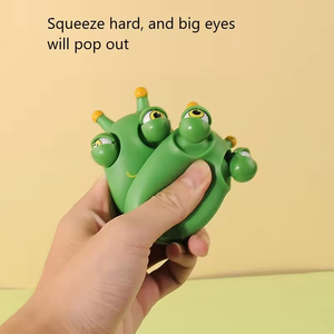 Dễ Thương Màu Xanh Lá Cây Sên Fidget Bóp Đồ Chơi Với Ejecting Lớn Nhãn Cầu Vui Chống Căng Thẳng Giải Nén Tpr Đồ Chơi - Product Image 2