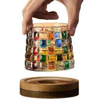 Ensemble de verres à whisky et à bière haut de gamme en verre cristal, design créatif rotatif, résistant aux hautes températures, motif glacier, pour spiritueux et boissons étrangères
