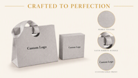 Set di Scatole Porta Gioielli Personalizzabili con Logo, Stile Moderno ed Elegante, Disponibili con Sacchetto di Carta
