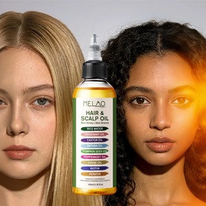 Huile capillaire MELAO Luxury 9 en 1 aux herbes pour des cheveux brillants et doux, soin du cuir chevelu, anti-frisottis, protection thermique, enrichie en biotine. - Product Image 1