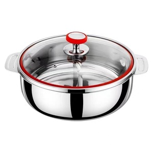 304 Stainless Steel Hot Pot 2.1L-4L Double Ear Thickened Three Layer Induction Compatible Household Shabu Shabu Pot - Product Image 2