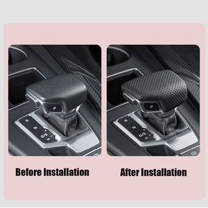 Funda Protectora de Palanca de Cambios de PU Perforada Ligera de Primera Calidad, Marco de Cubierta de Perilla de Cambio, Acabado <span class=keywords><strong>Interior</strong></span> para <span class=keywords><strong>Audi</strong></span> Q7 A5 A7 - Product Image 2