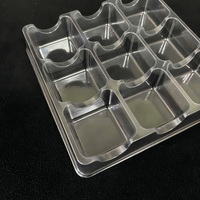 Personalizado OEM PET PVC Plástico Cuadrado Chocolate Embalaje 9 Cavidades Blister Bandeja Insertar Plástico Transparente