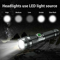 Outil d'extérieur lampe de poche forte lampe de poche led rechargeable 7200mah haute puissance lampe de poche led changeante