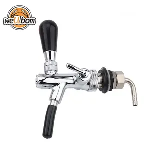 Grifo ajustable de cerveza de barril, controlador de flujo, vástago cromado chapado G5/8, grifo para cerveza casera