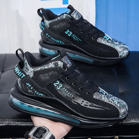 Chaussures de style basket-ball hommes grandes tailles haut maille coussin d'air chaussures de course basket-ball baskets noires pour hommes