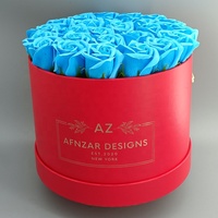 Boîte cadeau de fleurs en papier rondes colorées en marbre de haute qualité, personnalisées, avec matériaux recyclés, finition brillante/mate