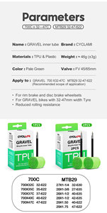 Neumático Interior de TPU para Bicicleta de Gravel CYCLAMI 2x46g, 700C 32C 35C 37C 40C 47C, <span class=keywords><strong>MTB</strong></span> 29 Pulgadas, FV 45mm 65mm - Product Image 2