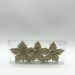 Ornamento artigianato commercio all'ingrosso Della Decorazione di Scintillio Stella Appesa oro Brillante della decorazione della sfera di plastica hollow natale 3D fiore decor - Product Image 4