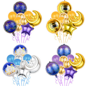 Paquete de 10 Globos Dorados con Forma de Luna y Estrella para Eid, Globos de Mylar para Ramadán, Eid Al Fitr, Decoración para Fiestas Eid Mubarak - Product Image 1