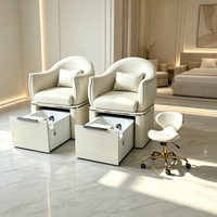Fauteuil de pédicure de luxe en gros avec bac à pédicure extractible, design de baignoire, fauteuil de massage pour les pieds avec robinet, inclinable, pour salon, OEM