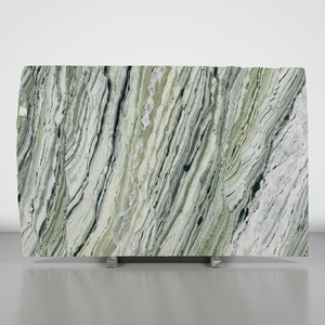 Comptoirs en pierre naturelle de conception moderne, vente en gros, pierre verte, dalles et carreaux en marbre vert émeraude et noir effet nuage naturel - Product Image 2