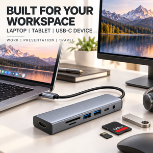 7 in 1 <b>USB</b> C <b>Hub</b> 4K <b>USB</b> 3.0 SD TF Card Reader 3.5mm Audio Type C Multiport Adapter for Laptop OEM Wholesale - Product Image 5