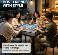 Table de Mahjong Automatique 36* avec Pieds Fixes Électriques, Résistante à l'Eau, en Métal/Plastique/Acier Inoxydable, pour Fêtes Familiales