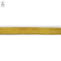 Ruban galon tressé métallique en Mylar doré à motif zig-zag de 12 mm, style français personnalisé, brodé, écologique, pour chaussures formelles