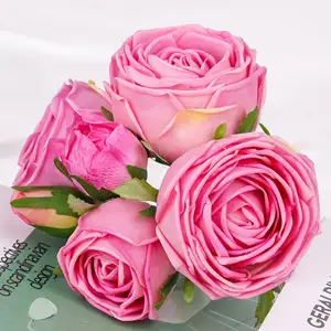 D141 Kunstmatige Bloemen Boeket Zes Hoofd Rose Real Touch Latex Rose Calla Lelie Bruiloft Boeket Decoratie Bloem Boeket Bruiloft