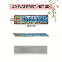 Panneau en métal Paradise, « Chaque heure est heure heureuse », style tropical avec perroquets, décoration murale rustique pour jardin, patio, bar Tiki