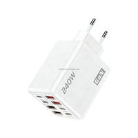 Chargeur rapide USB-C GaN 240W avec 8 ports USB Type-C PD, compatible avec les prises EU, US et UK, charge rapide QC 3.0, adaptateur secteur