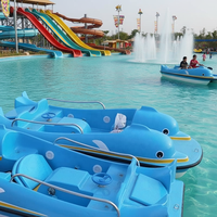Nouveau design tendance : Bateau à pédales électrique Dolphin par Waterplay Crafts, en fibre de verre autodrainante, pour enfants, idéal pour les parcs aquatiques