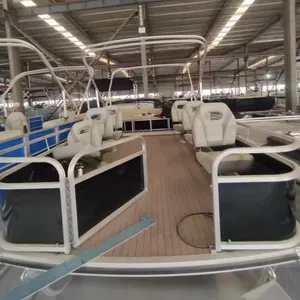 Ponton à rames de croisière familiale en aluminium de 17 pieds Mini ponton à vendre