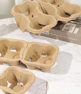 Xinrunjin porte-gobelet à café en pâte à papier compostable avec logo personnalisé 2 tasses recyclables porte-boissons à emporter - Product Image 3