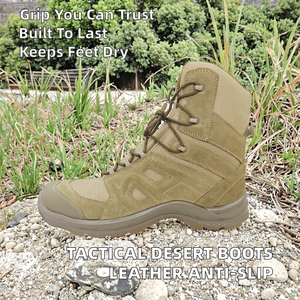 รองเท้าบูท Tactical Desert Storm หนังแท้ พื้นรองเท้ากันน้ำ ระบายอากาศได้ดี ป้องกันการเจาะทะลุ พื้นยางกันลื่น เหมาะสำหรับทุกคน - Product Image 2