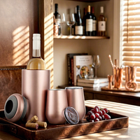 Refroidisseur à vin Reekoos Design en acier inoxydable, accessoire à vin tendance, seau à glace, cadeau idéal pour les amateurs de vin