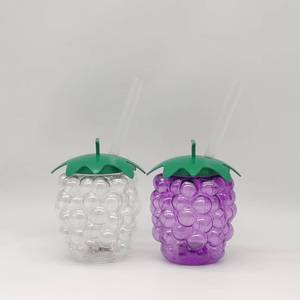 Copos de Cerveja Reutilizáveis de Vidro com Grande Capacidade para o Verão, em Formato de Canudo, com Design Fofo de Frutas (Morango, Melancia, Abacaxi) para Festas - Venda Quente - Product Image 2