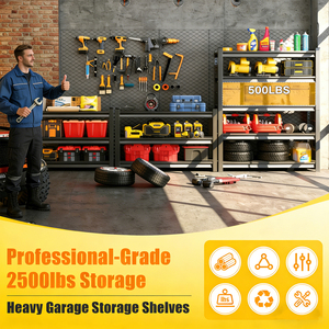 Étagère métallique large à 5 niveaux pour entrepôt américain, unité de rangement réglable pour garage, sous-sol, supermarché - Product Image 6