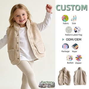 Gilet Invernale per Bambini, Giacca Casual, Cappotto in Tessuto Effetto Pelle di Agnello per Ragazze, Cappotto Trapuntato Caldo, Giacca Alla Moda per Bambine - Product Image 1