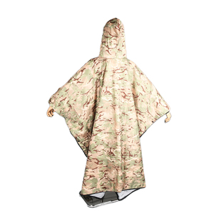 カモフラージュ屋外戦術寝袋3-1多機能ポリエステルキャンプポンチョ防水屋外レインコート - Product Image 2