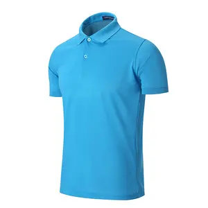 Grosir kaus Polo pria 100% kaus katun Logo kustom Label pribadi polos ukuran besar dicetak kemeja Polo kosong dengan celah