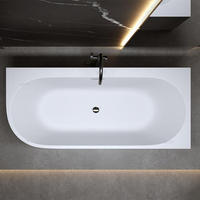 Baignoire de trempage autoportante en acrylique blanc de haute qualité Design moderne avec égouttoir Vente directe en usine
