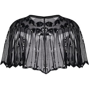 Ecoparty <span class=keywords><strong>2022</strong></span> nuevo 1920s vestido chal con cuentas lentejuelas Deco noche capa Bolero mujer Flapper cubrir - Product Image 3