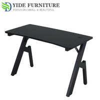 Bureau de travail simple noir pour ordinateur de bureau à domicile, table de jeu RGB, nouveau design